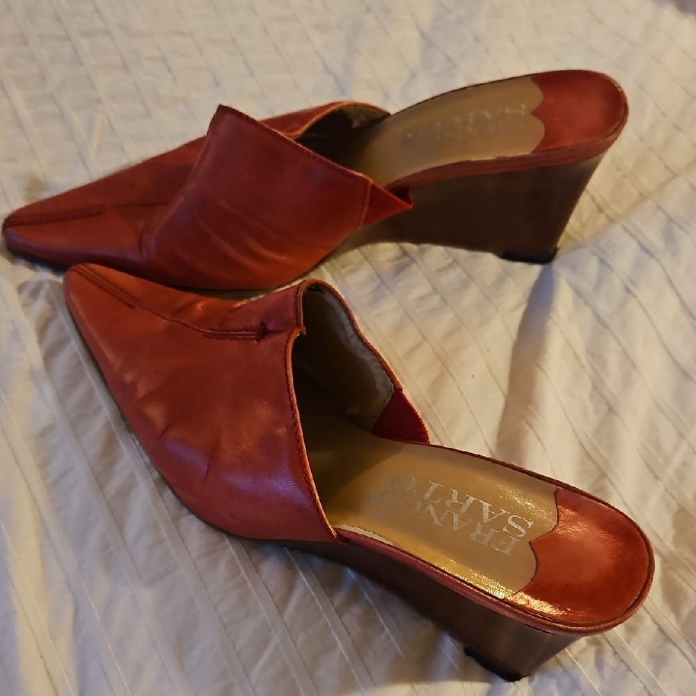 Franco Sarto Red Mules Classic Clogs